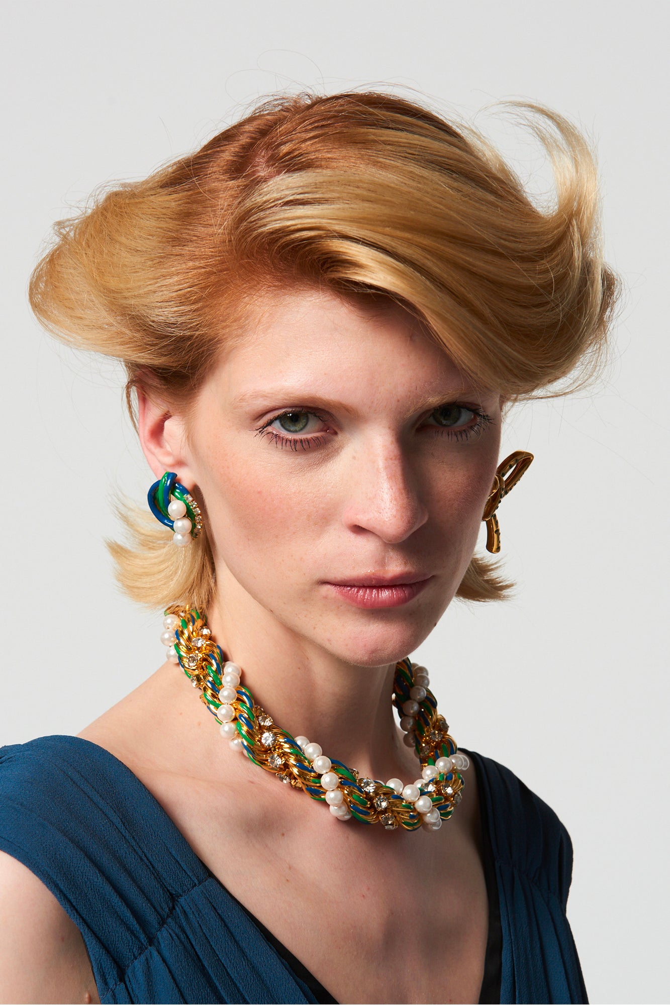 Pair of Rhinestone and Pearl Earrings