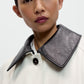 Leather Collar Trench Coat