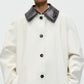 Leather Collar Trench Coat
