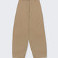Cotton Curved Pants in Camel