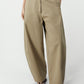 Cotton Curved Pants in Camel