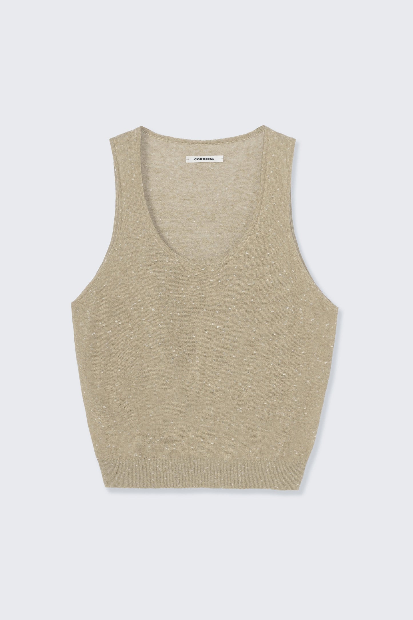 Linen and Cotton Flecked Tank Top