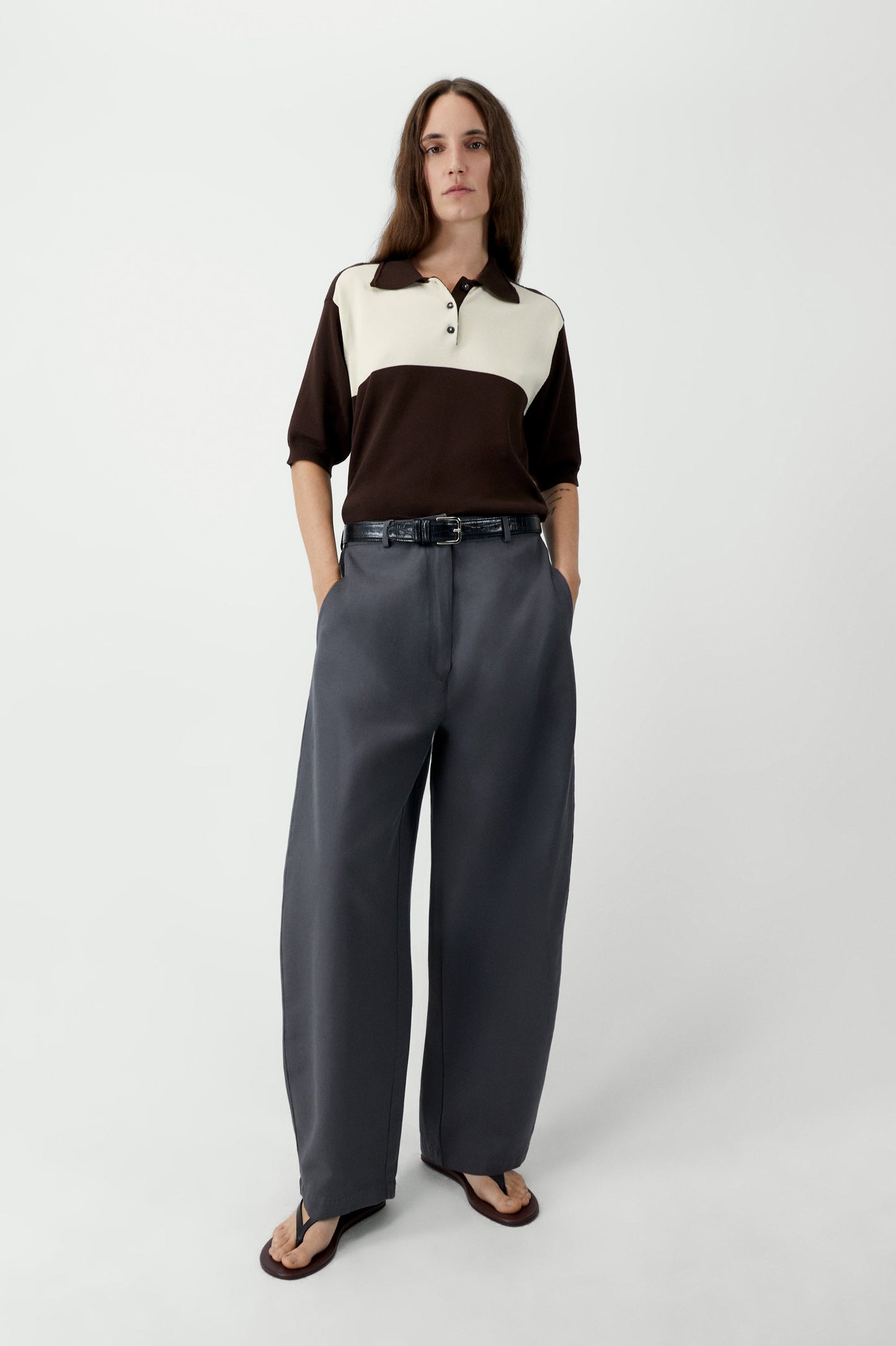 Cotton and Linen Curved Pants