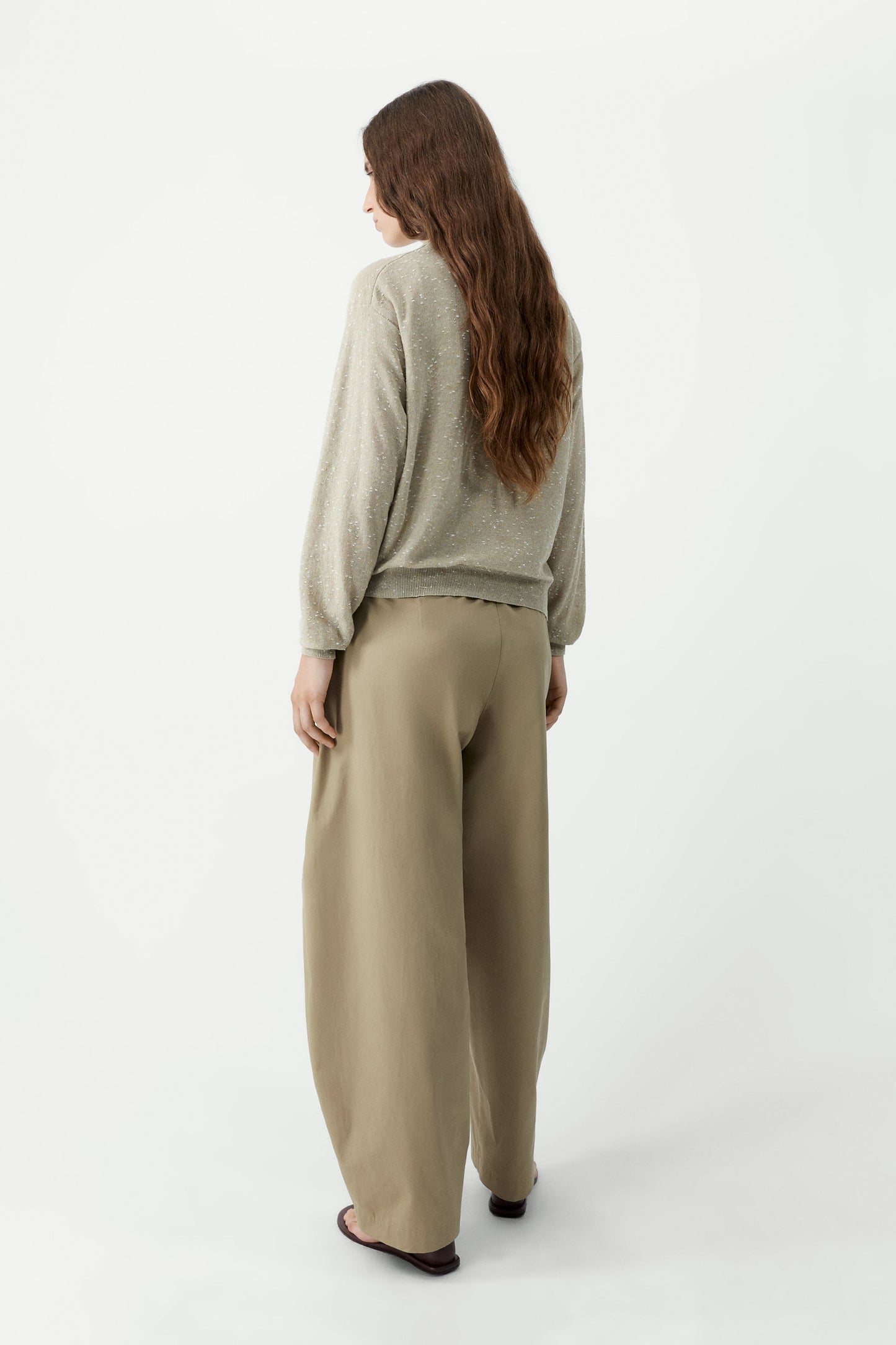 Linen and Cotton Flecked Cardigan