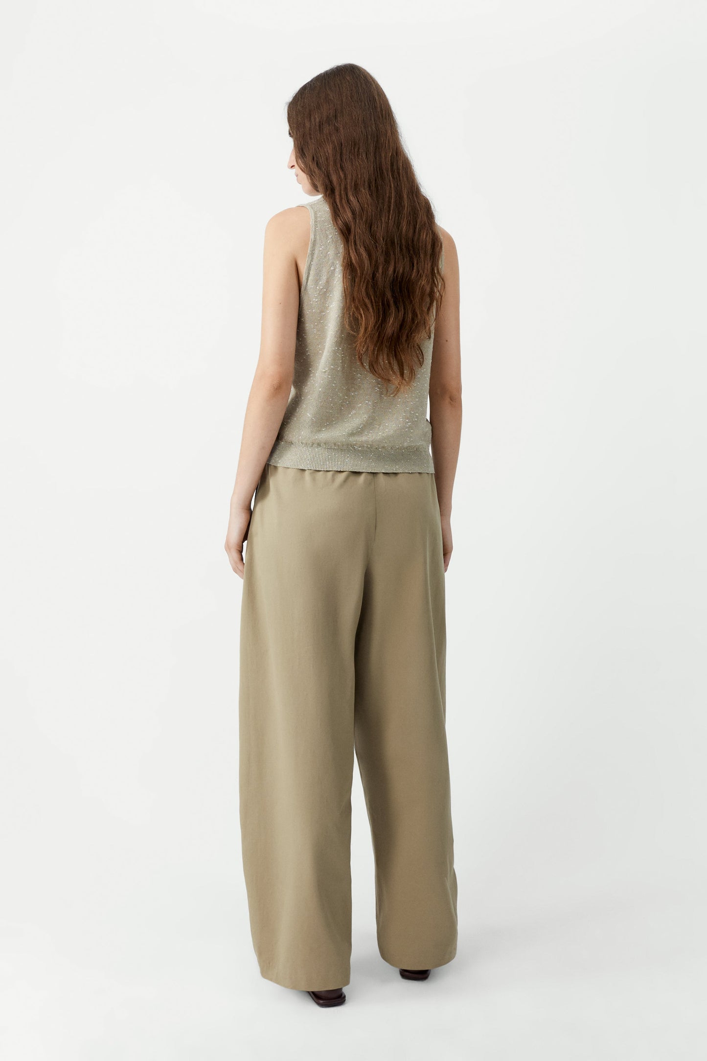 Linen and Cotton Flecked Tank Top