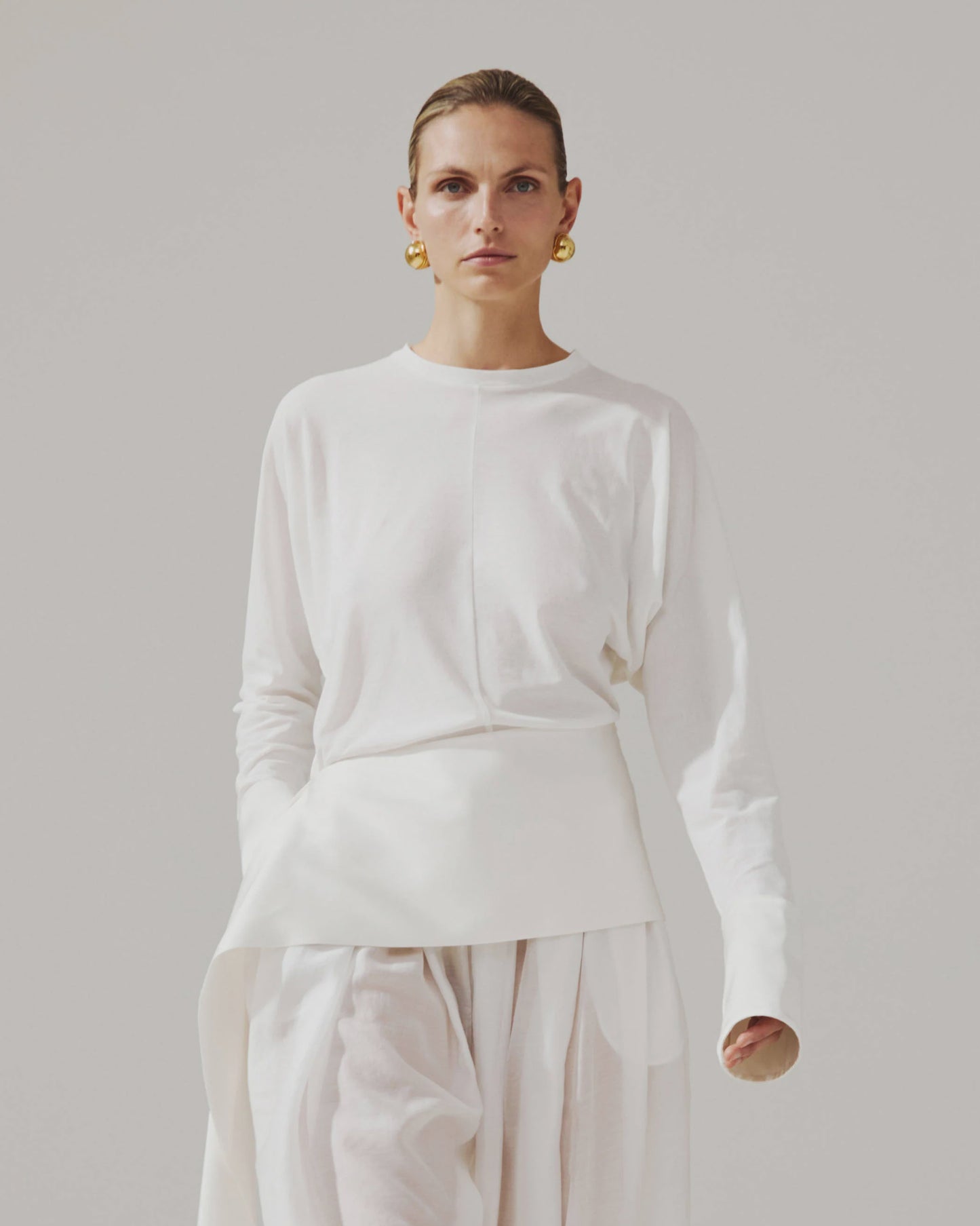 Luna Jersey Top With Dropped Satin Details