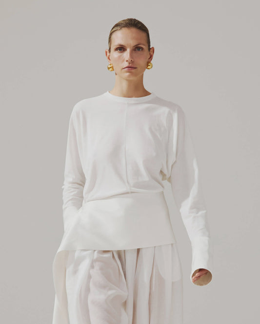Luna Jersey Top With Dropped Satin Details