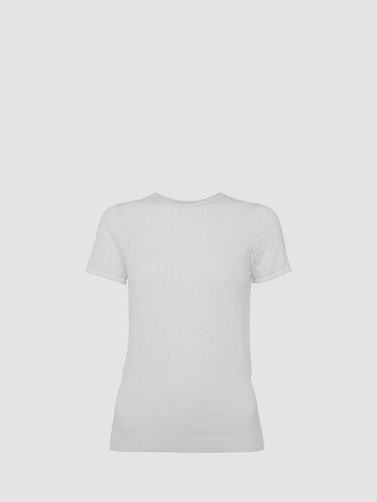 Cap Sleeve Pointelle Top