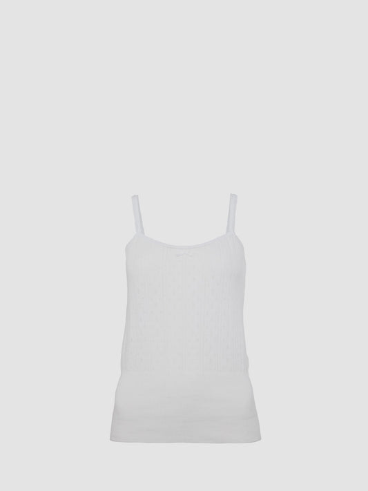 Pointelle Straight Neck Vest