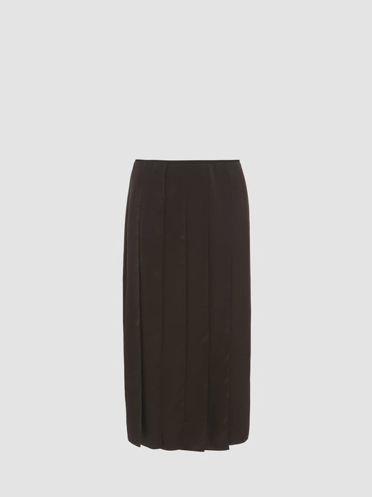 Ribbon Hem Midi Skirt