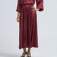 Lulu Pleated Long Skirt