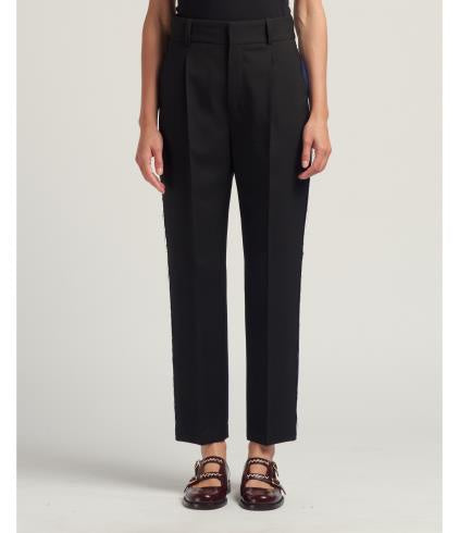Contrast Tropical Wool Trousers