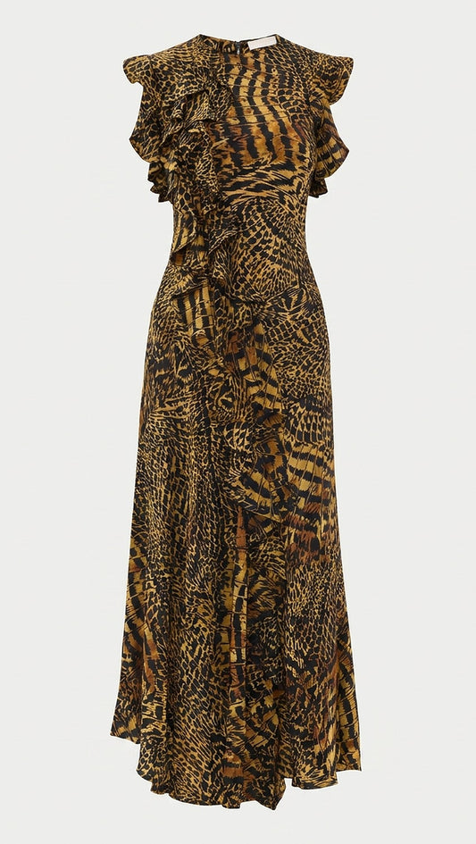 Ameline Short Sleeve Silk Dress
