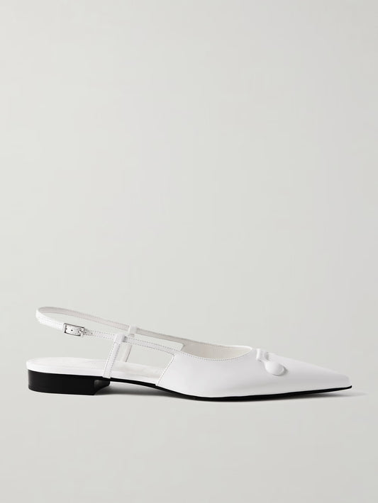 White Leather Trunkaroo Slingbacks