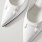 White Leather Trunkaroo Slingbacks