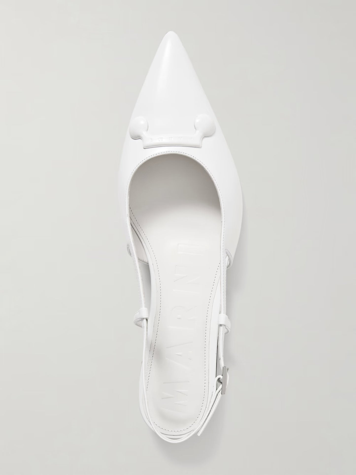 White Leather Trunkaroo Slingbacks