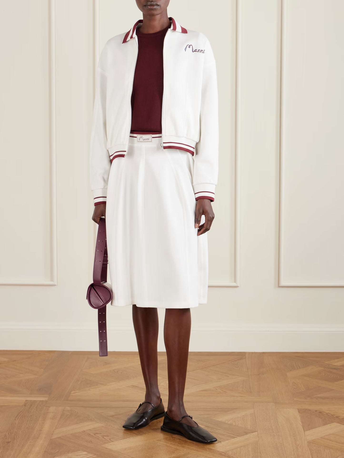 Spongy Jersey Midi Skirt