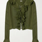 Flounce Blouse in Olive