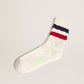 Vintage white socks navy /red stripe