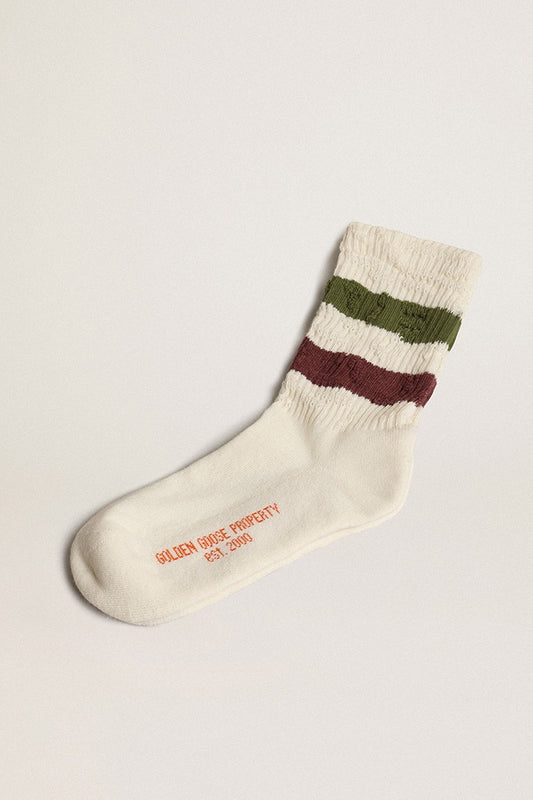 Vintage Ripped Socks with Stripes